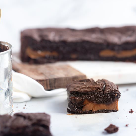 Dulce De Leche Stuffed Brownies