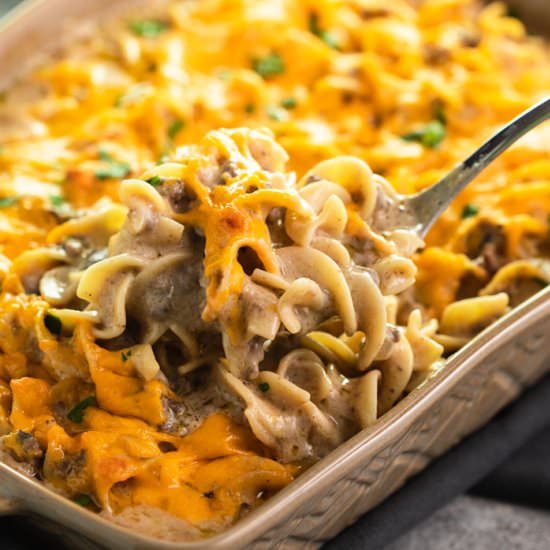 Ground Beef Stroganoff Casserole