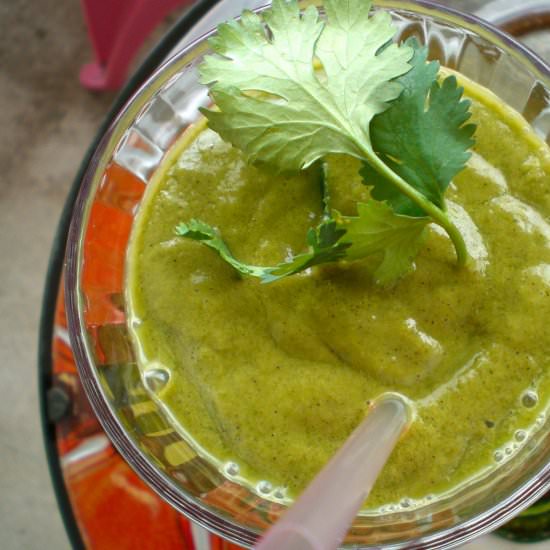 Pineapple Cilantro Protein Smoothie