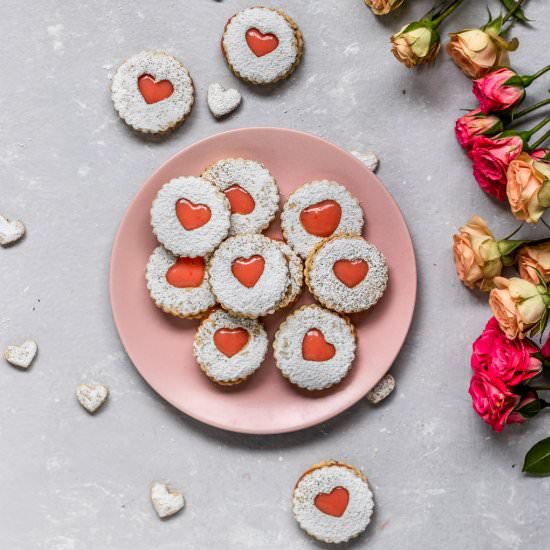 Vegan Blood Orange Linzer Cookies