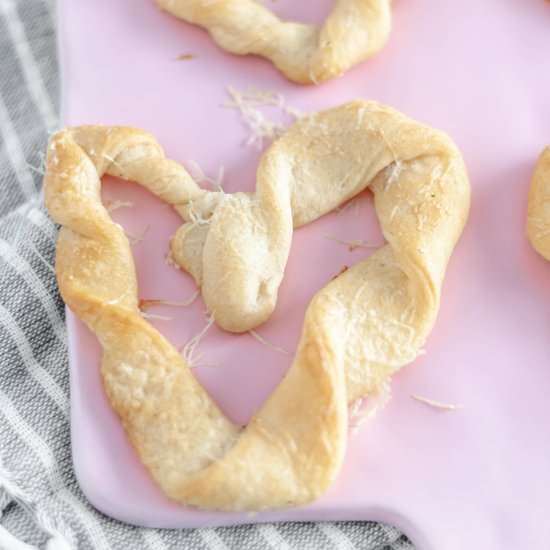 Heart Shaped Breadsticks