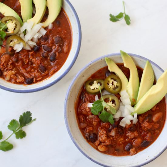 Turkey Bean Chili w/ Guajillo Chile