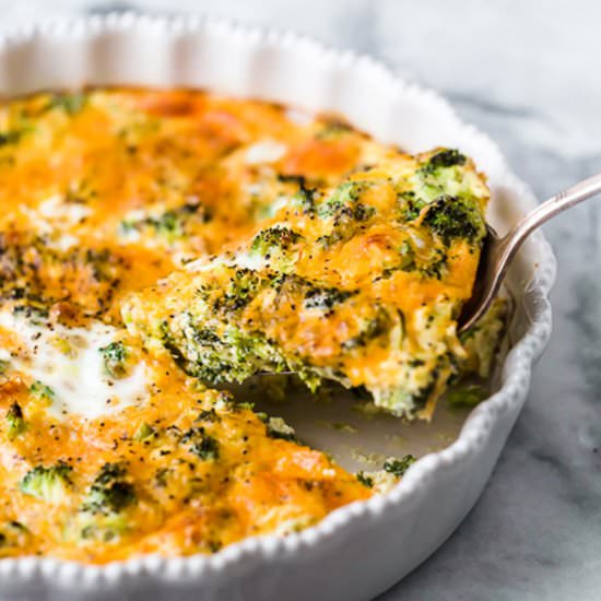 Crustless Broccoli Cheddar Quiche