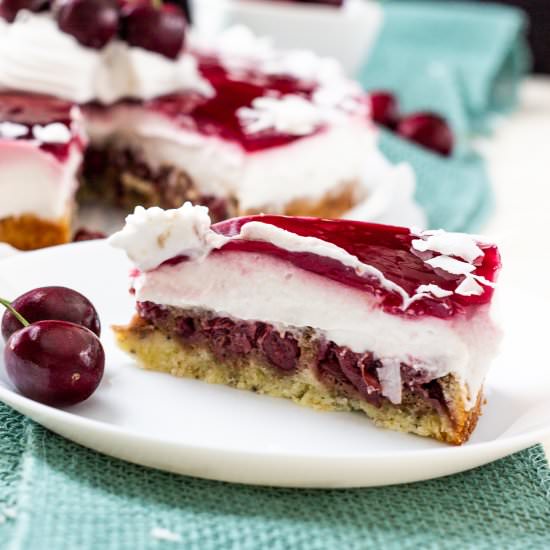 Vegan Cherry Chocolate Cream Cake