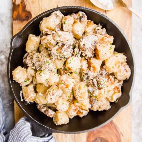 Cauliflower Gnocchi Creamy Sauce
