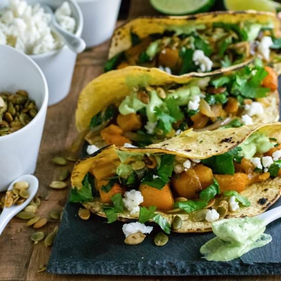 Roasted Butternut Squash Tacos