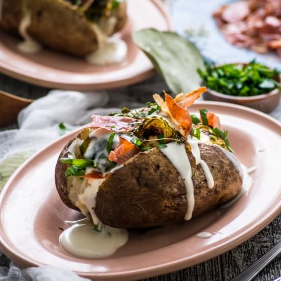 Baked Potato w Brussels Sprouts