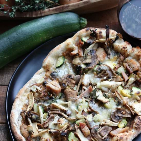 Wild Mushroom and Chicken Pizza