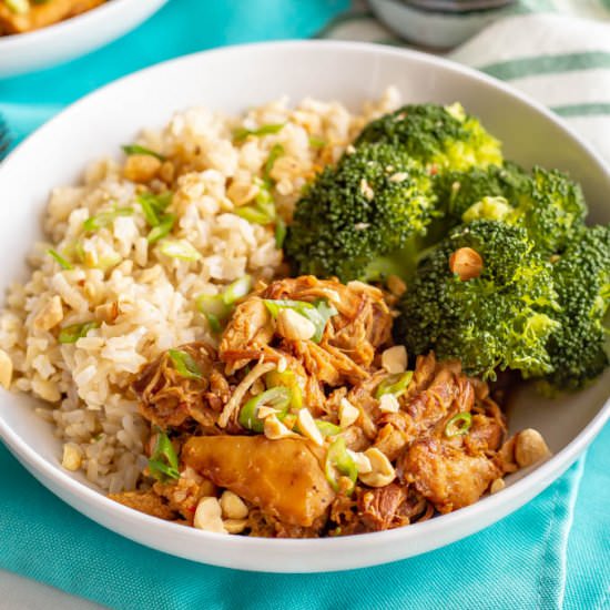 Honey garlic chicken rice bowls