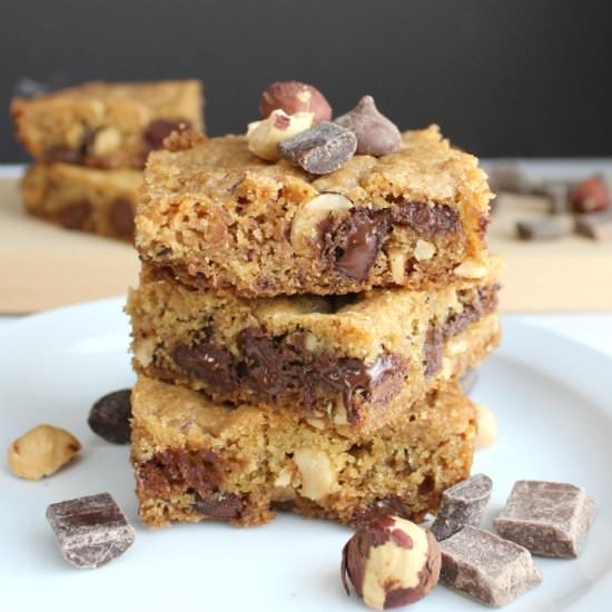 Hazelnut Chocolate Chip Blondies