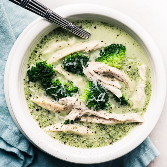 Broccoli Parmesan Chicken Soup