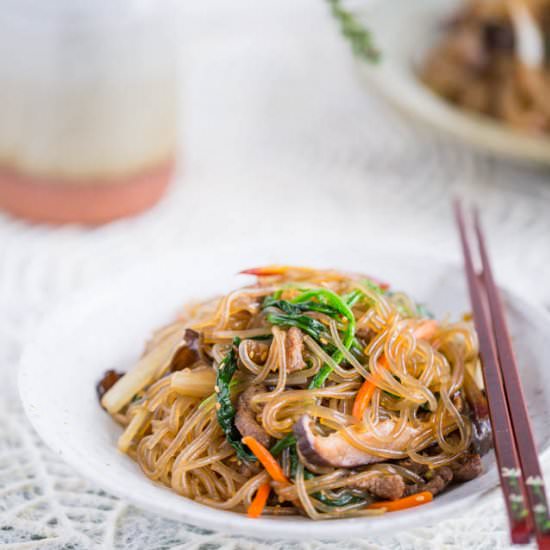 Japchae (Korean Glass Noodles)