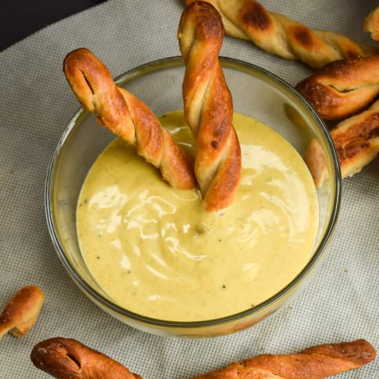 Sourdough Hard Pretzel Twists + Dip