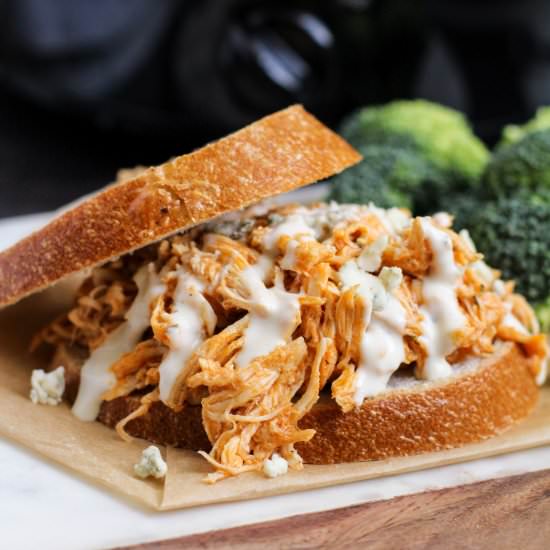 Crockpot Buffalo Chicken Sandwich