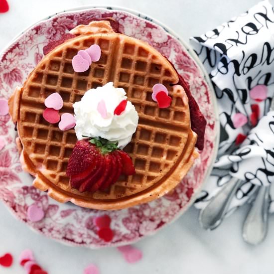 Pink & Red Ombre Waffles