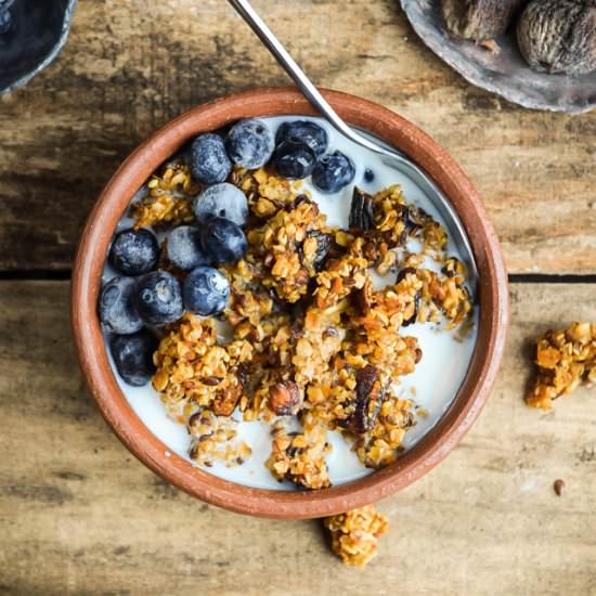 Dried Fig, Millet, and Flax Granola