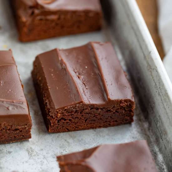 Fudge Iced Brownies