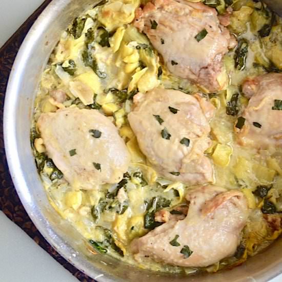 Spinach Artichoke Skillet Chicken