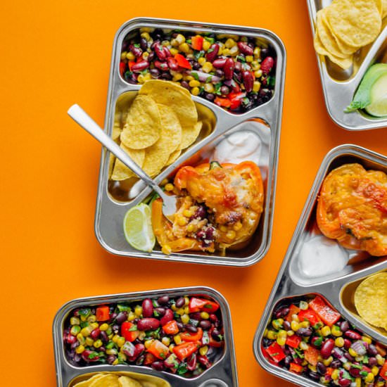 Stuffed Pepper Vegetarian Meal Prep