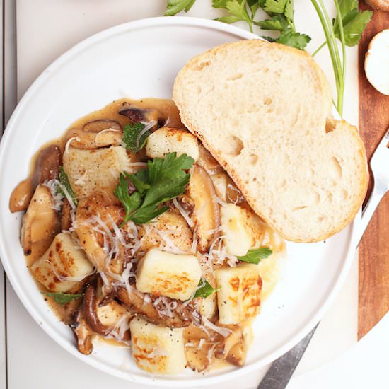 Gnocchi with Mushroom Cream Sauce