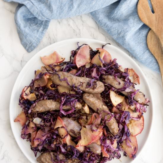 Sausage with Cabbage and Apples
