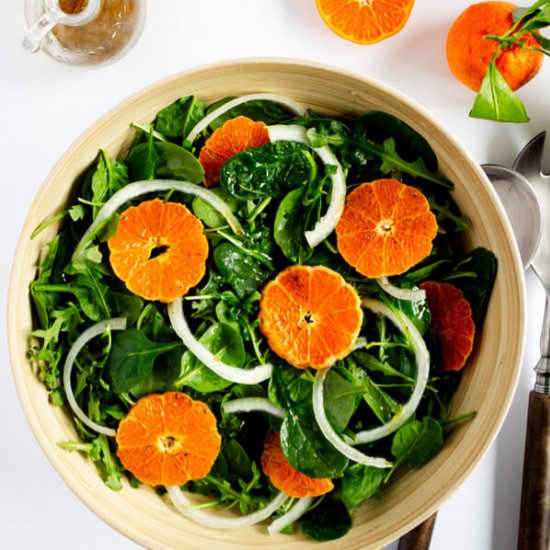 Arugula Spinach Salad with Citrus