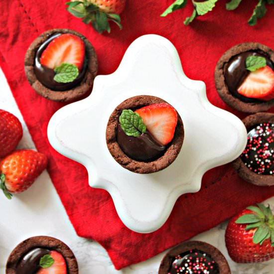 Strawberry & Chocolate Ganache Cups