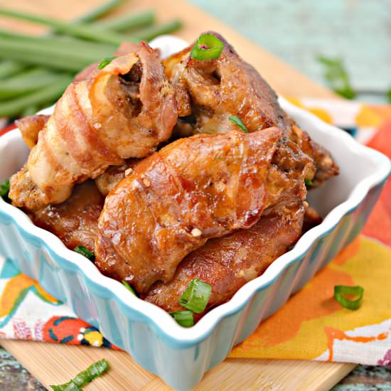 Bacon Wrapped Keto Chicken Wings