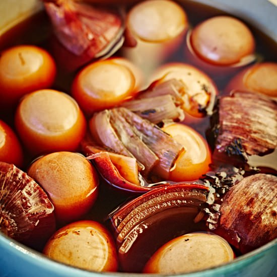 Slow Simmered Tea Stained Eggs