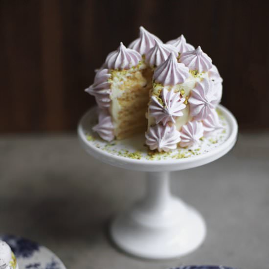 Cinnamon rose meringues + cake