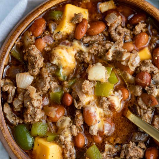 Philly Cheesesteak Chili