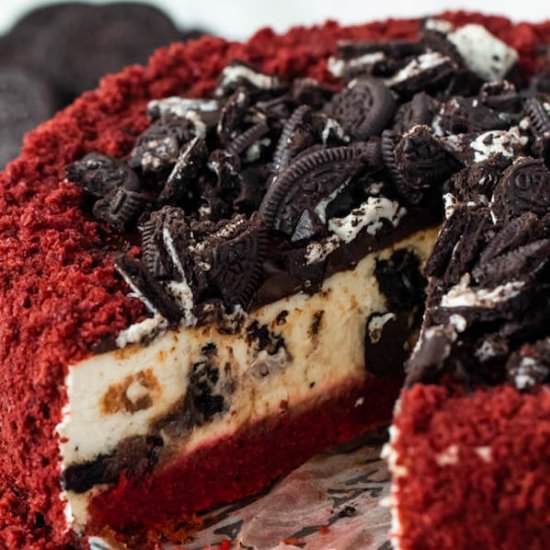 Red Velvet Oreo Cheesecake