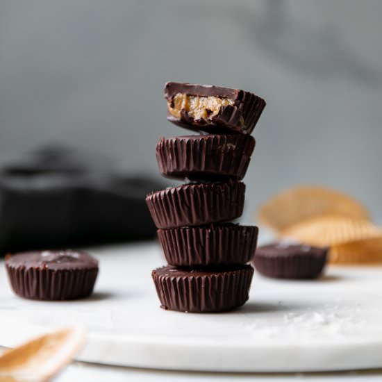 Mini Dark Chocolate Tahini Cups