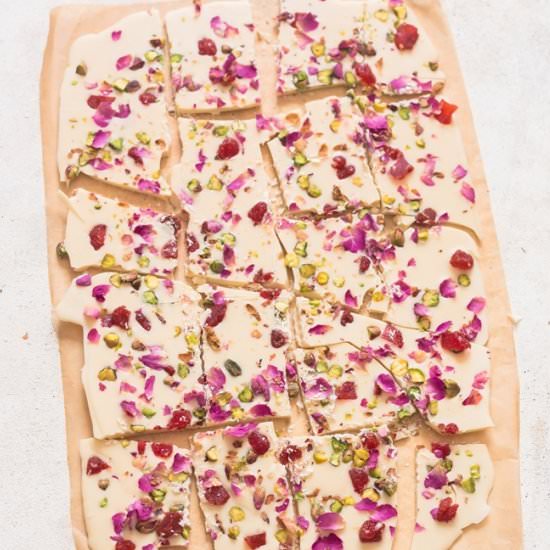Rose Petal White Chocolate Bark
