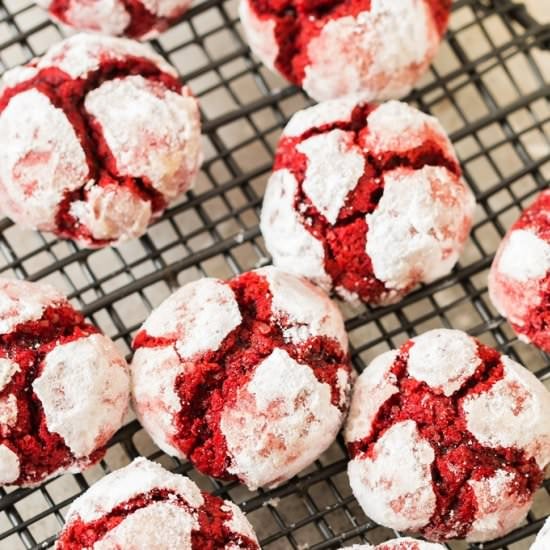 Red Velvet Crinkle Cookies