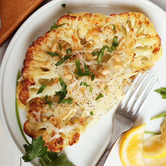 Lemon Pepper Cauliflower Steak
