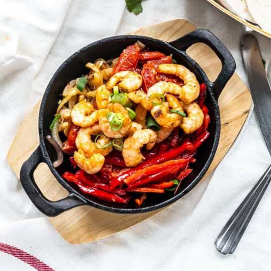 Shrimp fajitas
