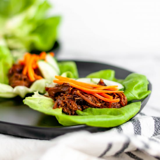 Slow Cooker Asian Beef Lettuce Wrap