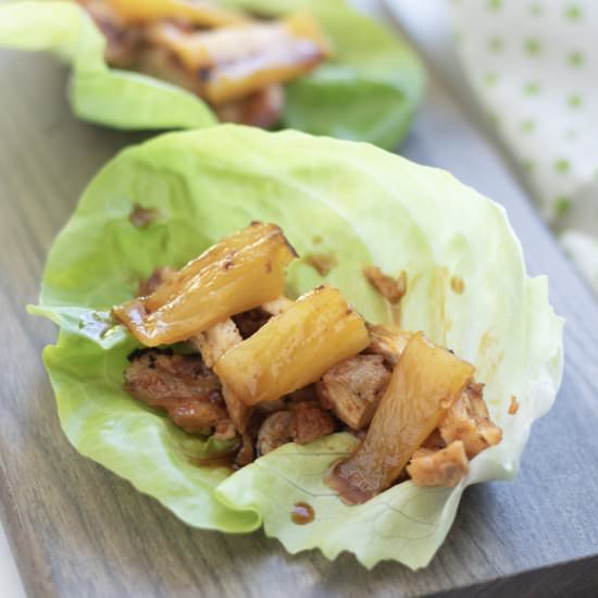 PINEAPPLE CHICKEN LETTUCE WRAPS