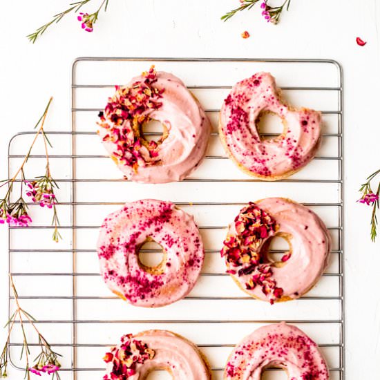 Pink Vegan Cake Donuts