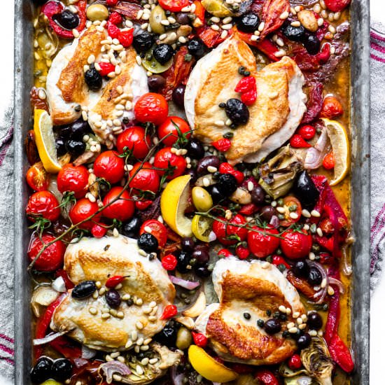 Sheet Pan Chicken Puttanesca