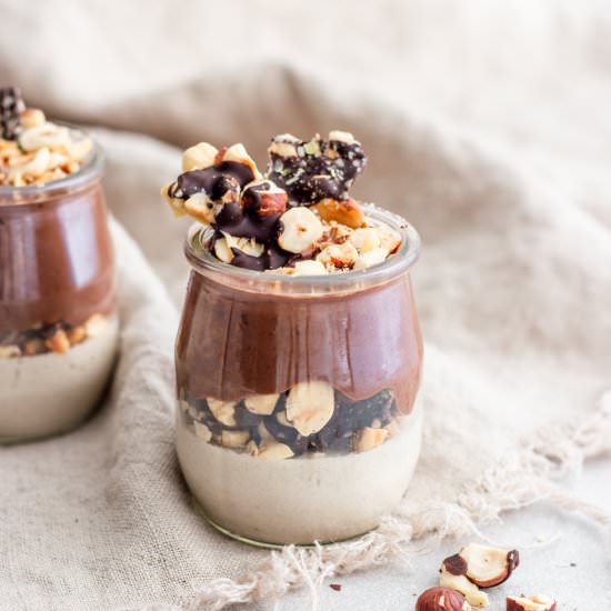 Panna Cotta and Chocolate Mousse