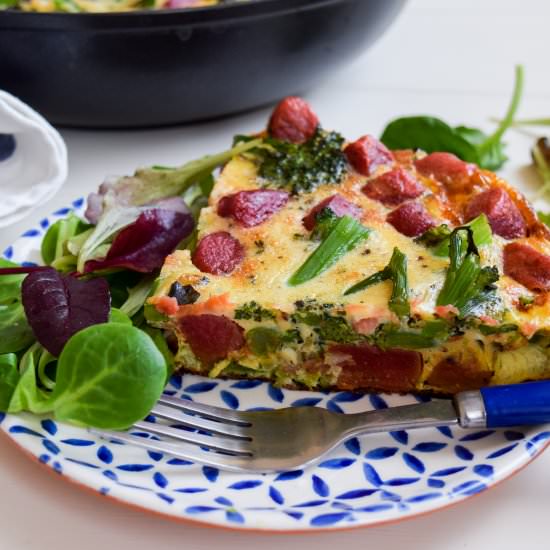 Bacon, Beetroot & Broccoli Frittata