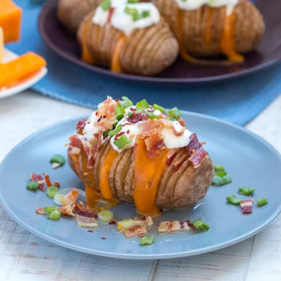 Hasselback cheddar potatoes