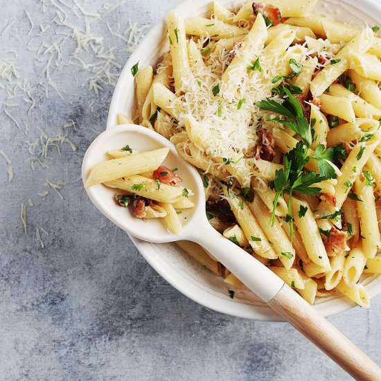Parmesan Penne Pasta with Bacon