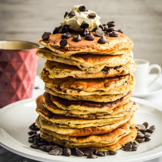 Extra Thick Chocolate Chip Pancakes