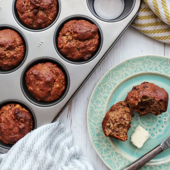 Gluten Free Banana Fiber Muffins