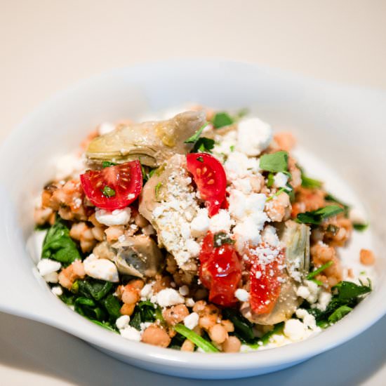 Pearl Couscous With Creamy Feta