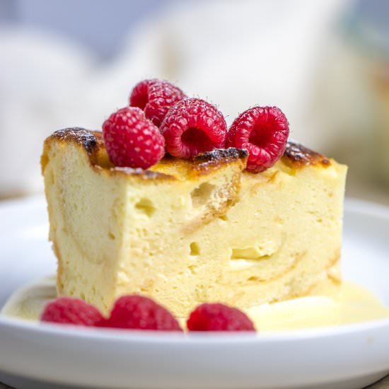Custard Bread Pudding with Sauce