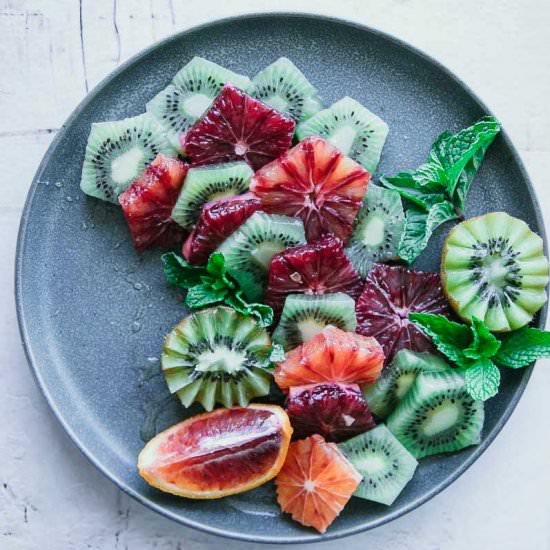 Blood Orange Kiwi Mint Salad